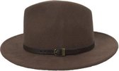 Fedora Hoed - Lichtbruin - Bruin - Maat 60 - Heren - Dames - Hoedje