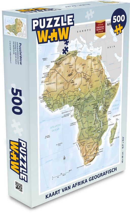 Puzzel Kaart van Afrika 500 stukjes - Kaart van Afrika geografisch | bol.com