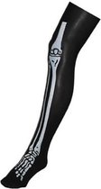 Panty skeletmotief zwart-wit Halloween