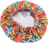 Afabs® Afrikaanse Rode kente print Satijnen Slaapmuts /  Hair Bonnet / Haar bonnet / Afro nachtmuts met satijn