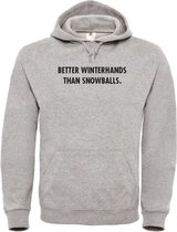 Wintersport hoodie grijs S - Better winterhands than snowballs - zwart - soBAD. | Foute apres ski outfit | kleding | verkleedkleren | wintersporttruien | wintersport dames en heren