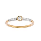 AËLRA 14K geel gouden fashion ring voor dames, 0.14ct natuurlijke ronde diamant
