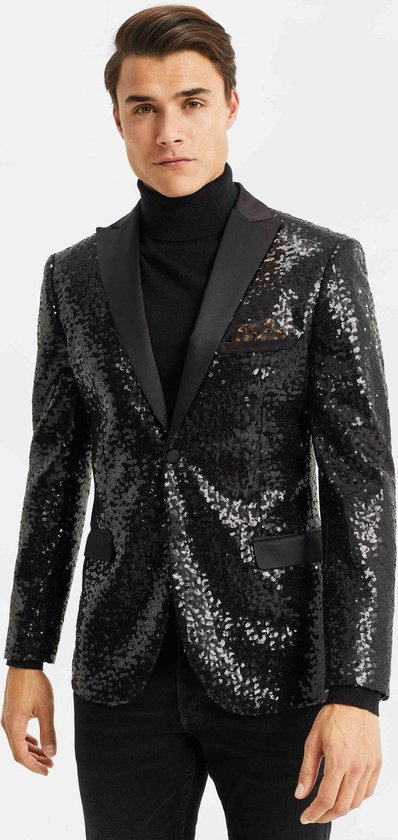 Fashion Heren slim fit blazer met pailletten | bol.com