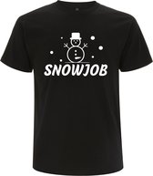 Snowjob Heren t-shirt | christmas | xmas | kerst | sneeuwpop | grappig | Zwart