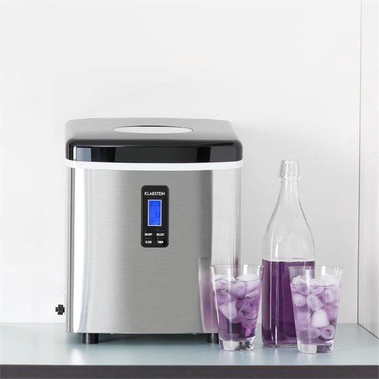 Klarstein IJsblokjesmachine Mr. Frost Voor het maken van ijsblokjes - 12kg per dag - Met LCD scherm en timer,3 liter inhoud - 100W - Staal - voor Bar - LED Snel - RVS - voor Keuken - Kunststof - Ice Maker - Ice Cube Maker - IJsmaker van Klarstein — afbeelding 5