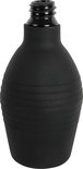 Zwarte rubberen pomp van anaaldouche met ribbels en schroefdraad bovenkant.