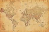 Pyramid World Map Vintage Style  Poster - 91,5x61cm