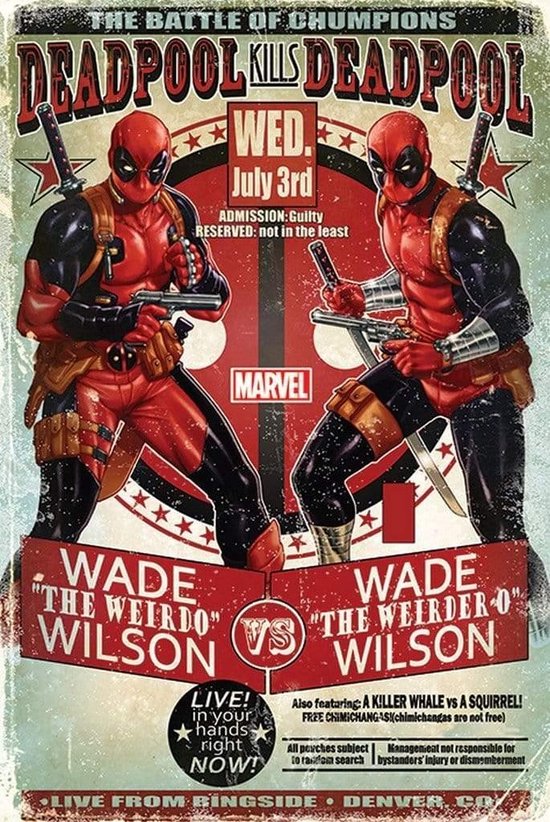 Poster - Deadpool Wade Vs Wade Maxi - 91.5 X 61 Cm - Multicolor