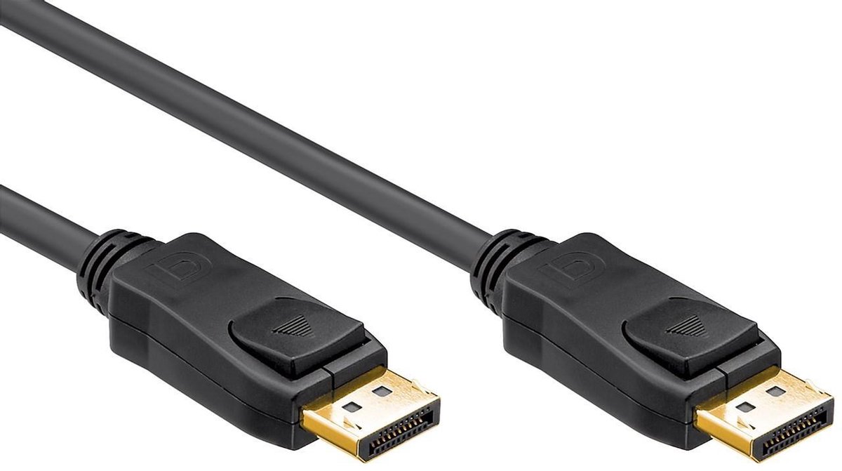 Bol.com DisplayPort Kabel | 1.2 | 4K @60Hz | DisplayPort Male to DisplayPort Male | 21.6 Gbps | Verguld | Zwart | 2 meter | Allteq aanbieding