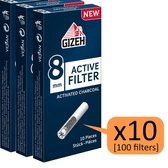 Gizeh Active Filter 8mm - 100stuks (10x10-pack)