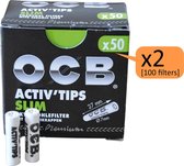 OCB ACTIV TIPS SLIM - 7mm - 100 stucks (2x50) - actiefkoolfilter