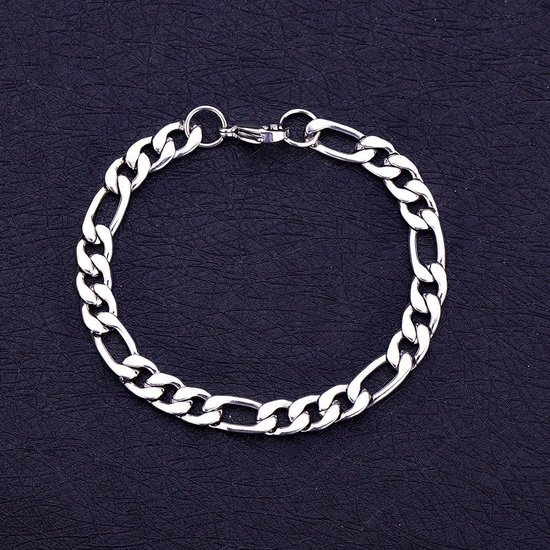 Figaro Ketting + Armband Set - Zilver kleurig - 4,5mm - Kettingen Armbanden Heren Dames - Cadeau voor Man - TrendFox