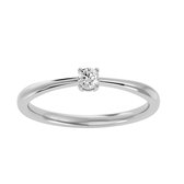 AËLRA 14K wit gouden modieuze damesring 0.10 ct natuurlijke ronde solitaire diamant