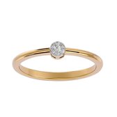 AËLRA 14K geel gouden damesring, 0.04 ct natuurlijke ronde briljante diamant