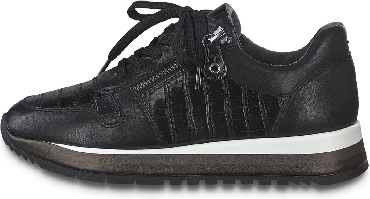 Jana sneaker 8-23733-25 Zwart/croco combi 001 - Wijdte H - Maat 39 | bol.com