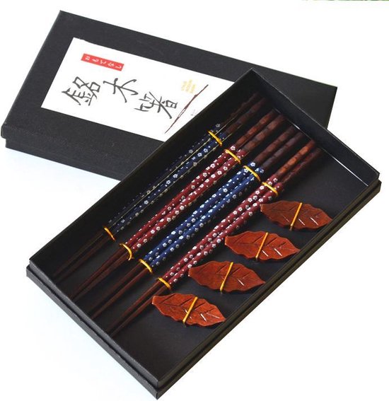 Luxe Houten Chopsticks Met Houder – Cadeauset