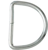 D ringen nikkel/zilver - D-ring - 20 mm - 10 stuks - metaal rvs