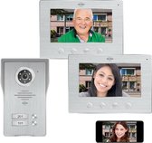 Interphone vidéo IP ELRO DV477IP2 Wifi - 2 appartements - avec écran couleur 2x 7 pouces - Vision nocturne couleur - Visualisez et communiquez via l'application