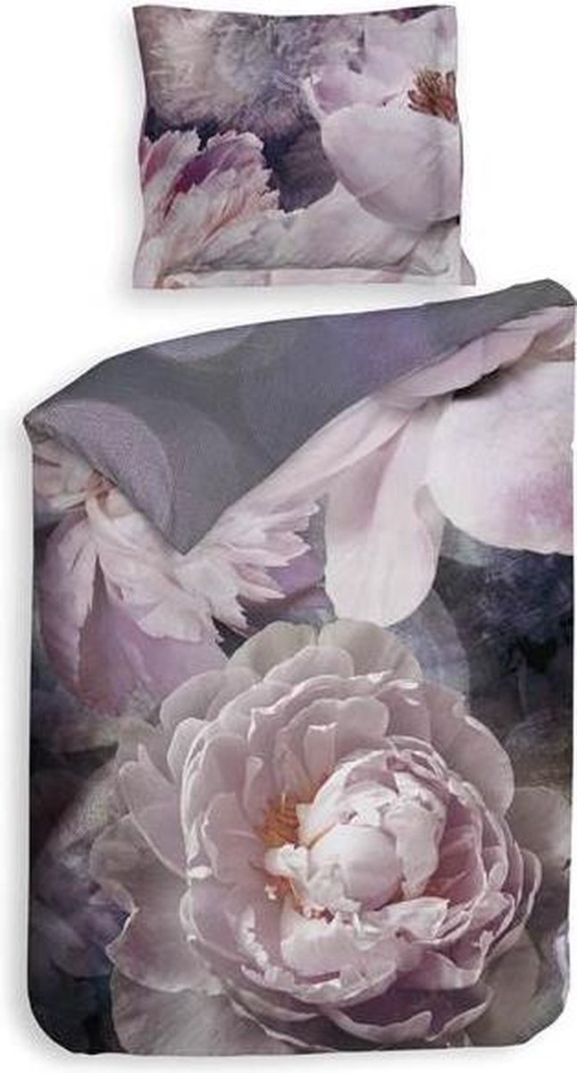 Heckettlane Heckett & Lane Dekbedovertrek Milou - Eenpersoons - 140x200/220 cm - Sheer Purple paars rose donkerblauw