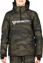 Brunotti Wintersportjas - Maat 128  - Unisex - donkergrijscamouflage/zwart