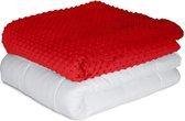 Sumo® Blanket 10 kg - 135x200 cm - Verzwaringsdeken - Weighted Blanket - Rood met Minky Dot hoes