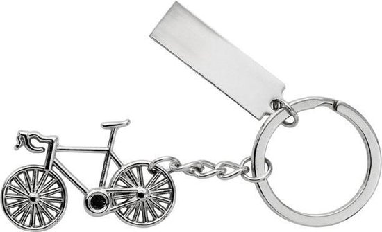 Cycle Gifts Racefiets Sleutelhanger - Sleutel - Keychain - Fietser - Hanger - Cadeau - Zilver