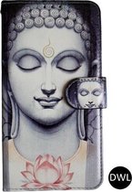 Hoesje iPhone XS Max -Book case cover voor iPhone XS Max met print-Buddha Boeddha hoesje voor iPhone XS Max-Siliconen binnenkant-Hoesje met leuk printje-Flip book case cover met ru
