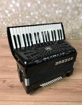 Hohner Bravo III 72 Silent Key, zwart, stoffen balg (nieuwste model)
