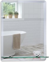 Neue Design rechthoekige badkamerspiegel - planchet - wandmontage - elegant eenvoudig ontwerp - eigentijdse afgeschuinde randen - 50cm x 40cm x 1,5cm (HxBxD)