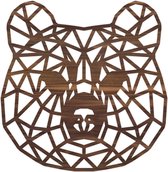 Geometrische Dieren Panda - Noten hout - L (55x57 cm) - Cadeau - Kinderen - Geschenk - Woon decoratie - Woonkamer - Slaapkamer - Geometrische wanddecoratie - WoodWideCities
