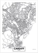 Canvas city map Cardiff | 30X40cm