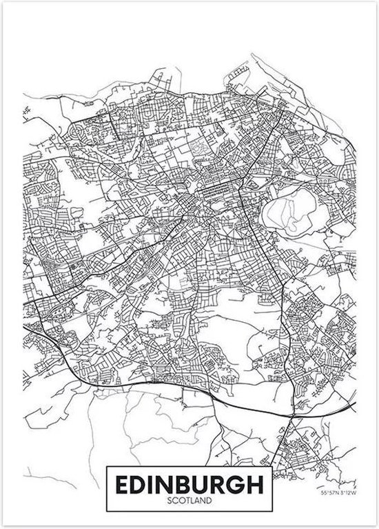 Canvas city map Edinburgh | 30X40cm