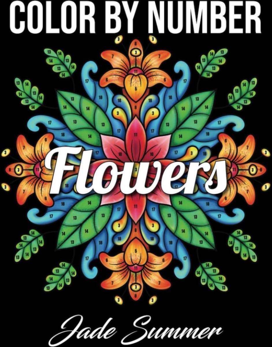 Color by Number Flowers - Jade Summer - Kleuren op nummer Kleurboek voor volwassenen