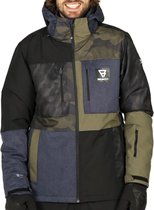 Brunotti Wintersportjas - Maat L  - Mannen - donker blauw/groen/zwart