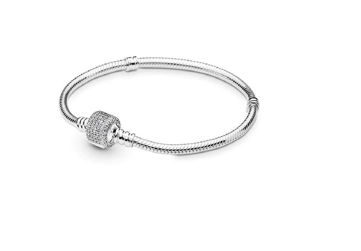 Fler® | Armband 925 Sterling Zilver | 925 Sterling Zilver bedelarmband | Past op populaire bedel armbanden | armbandbedel | Vlinder sluiting | Elegante dames armband | Maat 18