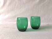 Kristallen Druppel waterglas/ Groen