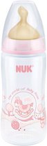 NUK Babyfles First choice 300 ml latex speen 0-6 maanden - Roze