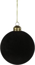 Oneiro's luxe kerstbal VELVET Black - zwart  – ø80 mm- kerstbal - luxe verpakking – kerstcollectie – kerstdecoratie – kerstboomhanger – kerstversiering