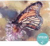 Vlinder op bloem in samenwerking met De Vlinderstichting – Schilderen op nummers