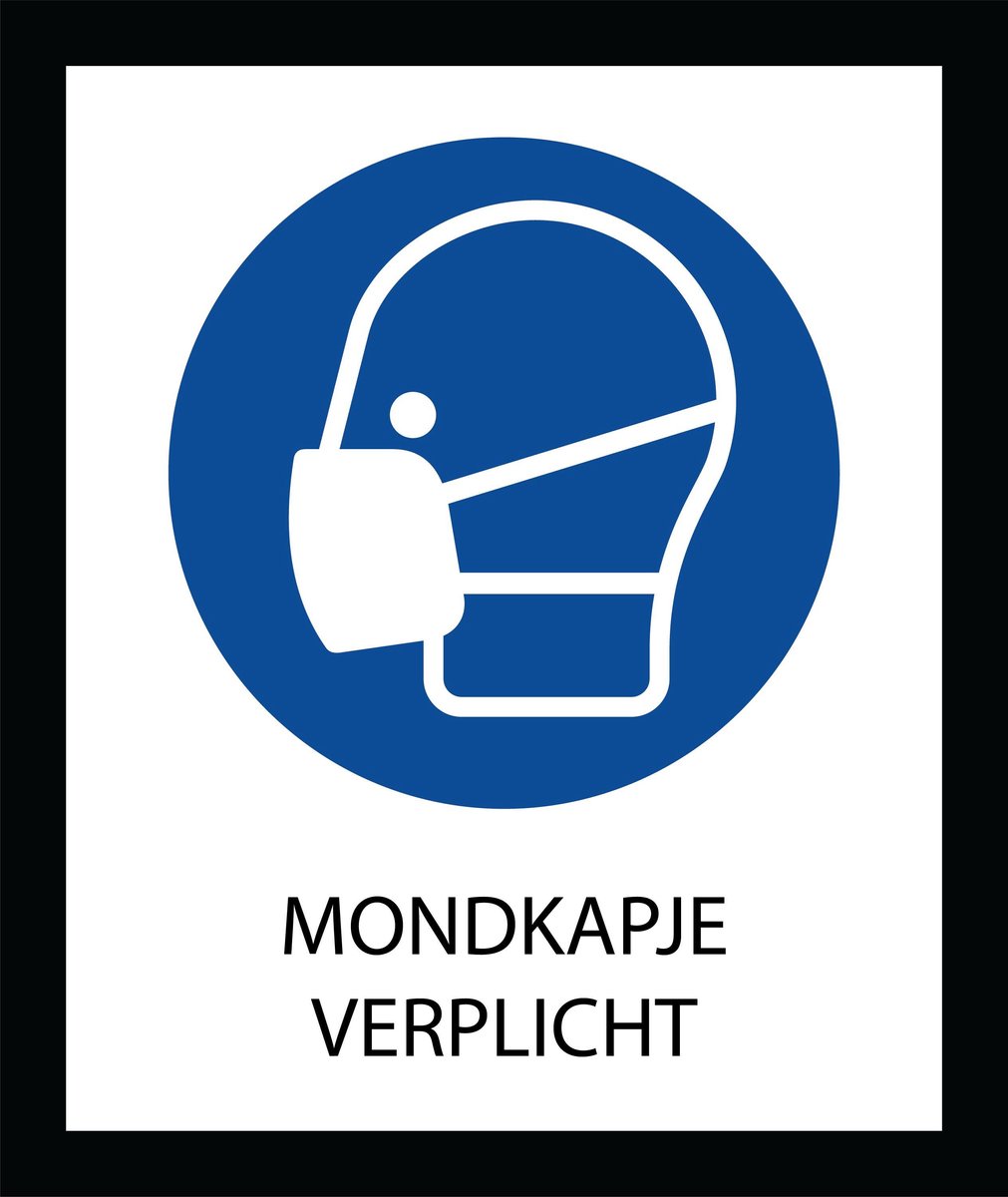 Bord dibond aluminium - Mondkapje verlicht - 20x24cm