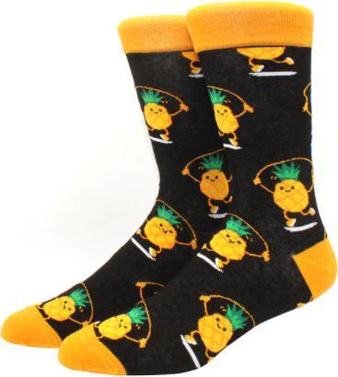 GrandSock heren sokken zwart print ananas 40-45