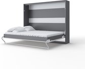 INVENTO 15 Horizontaal Vouwbed - Logeerbed - Opklapbed - Bedkast - Modern Design - Monaco Eik / Grijs -  200x160 cm