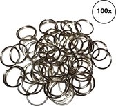 Sleutelringen 25 mm zilver (100 stuks) | Sleutelring voor sleutelhanger | Splitringen | Metalen ring hobby | Sleutellabels