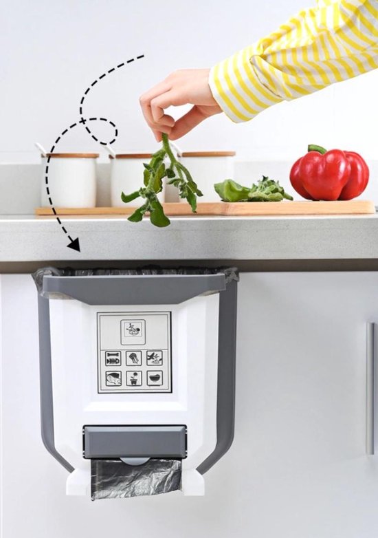 Keuken Afvalbakje Aanrecht met Afvalzakjes - 9 Liter afvalemmers - Kitchen  countertop... | bol.com