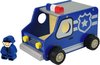blauwe politieauto