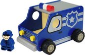 blauwe politieauto |  I'm Toy kiddy vehicle | houten voertuig - speelgoed | politieauto | peuters en kleuters