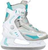 Patin de hockey sur glace Nijdam 3353 - Semi-Softboot - Blanc / Turquoise - Taille 36