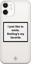 iPhone 12 mini transparant hoesje - Always smiling | Apple iPhone 12 Mini case | TPU backcover transparant