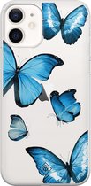 iPhone 12 transparant hoesje - Vlinders | Apple iPhone 12 case | TPU backcover transparant