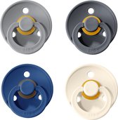 BIBS Fopspeen - Maat 2 (6-18 maanden) - 4 stuks - Midnight Blue, Ivory, Iron en Cloud